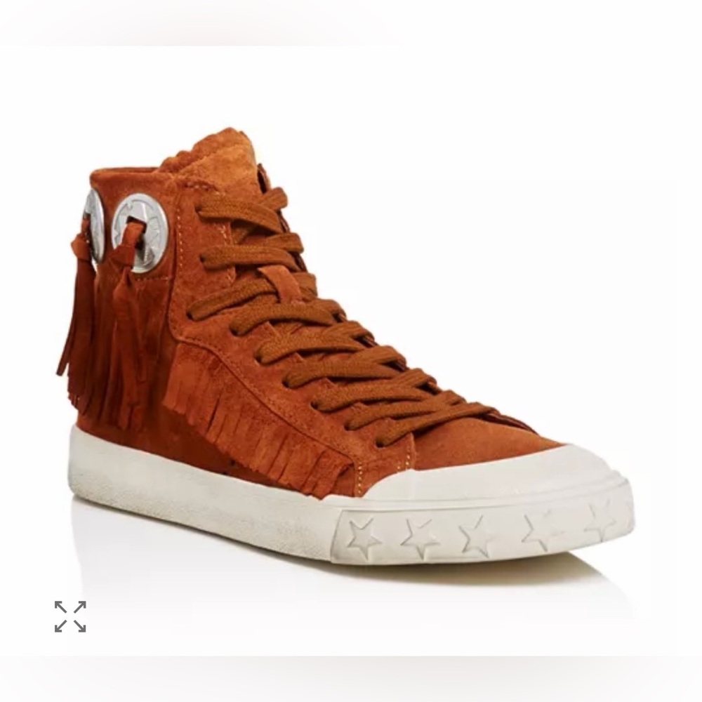 The sneakers are the ASH Marlow Fringe Lace Up High Top Sneakers. Size 38 - Picture 4 of 16